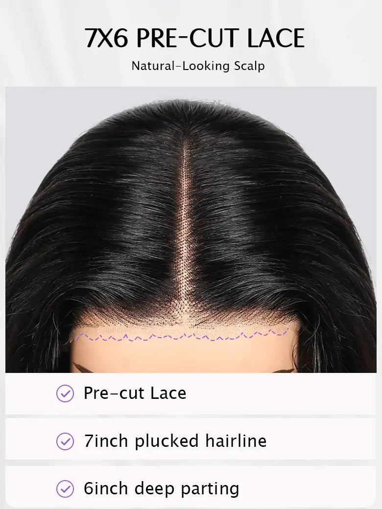 SIMMEL hair wear go wig glueless 7x6 pre-cut lace human hair wigs