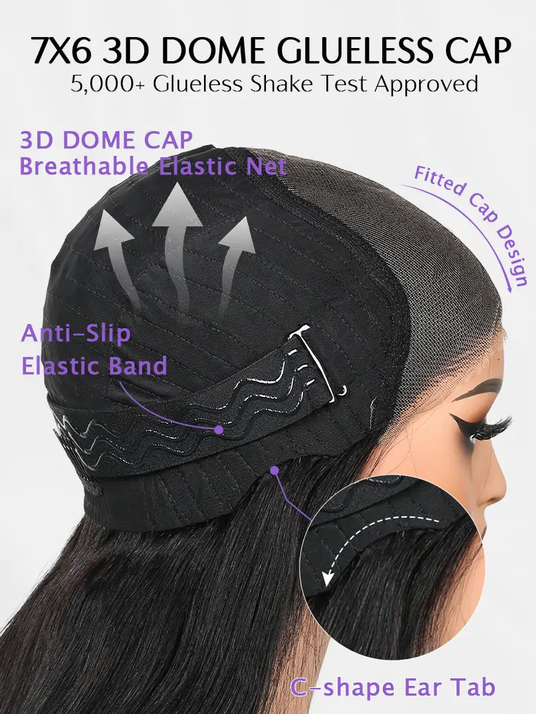 SIMMEL hair wear go wig 7x6 3D dome glueless cap
