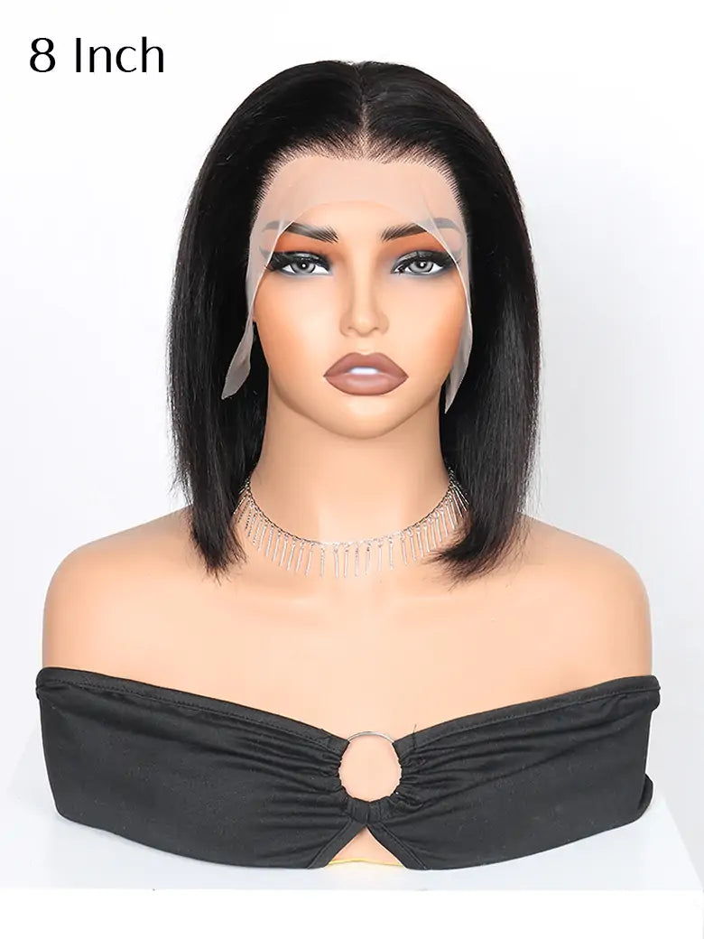 Simmel hair 8 inches short bob wig straight hair 13x4 lace front human hair wigs