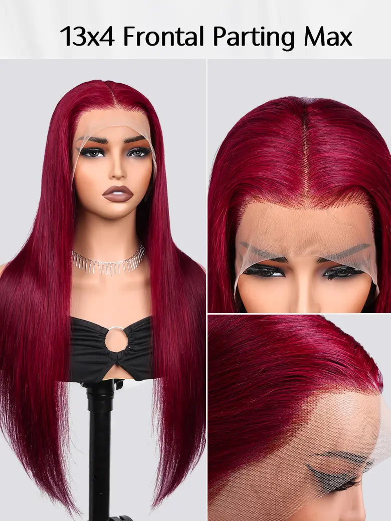 SIMMEL Burgundy Hair 13x4 Lace Front Wig parting max