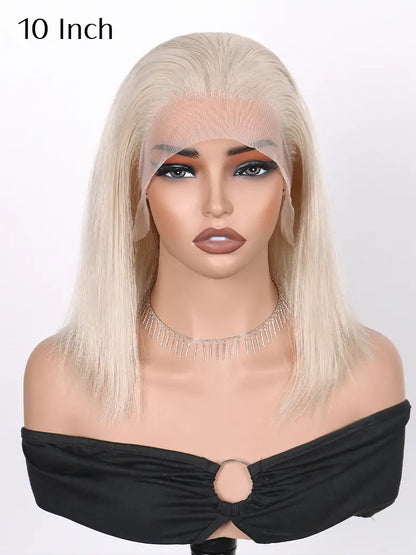 Ash Blonde Bob Wig 13x4 Lace Frontal Wig Straight Human Hair Wigs