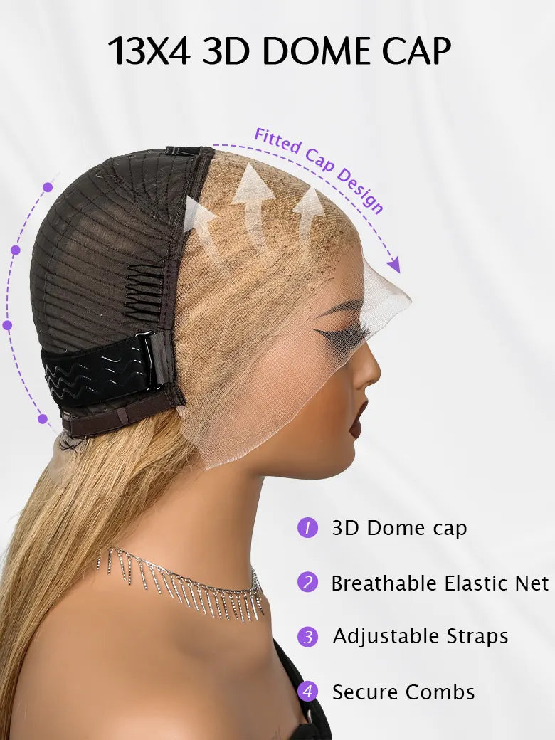 SIMMEL Hair Light Brown Hair 13x4 Lace Front Wig Cap