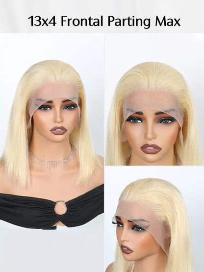 SIMMEL Honey Blonde Bob Wig 13x4 Lace Frontal Wig Straight Human Hair Wigs
