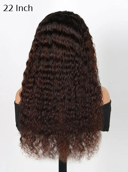 SIMMEL Hair 22 inches black brown ombre hair deep curly 13x4 lace front wig human hair wigs