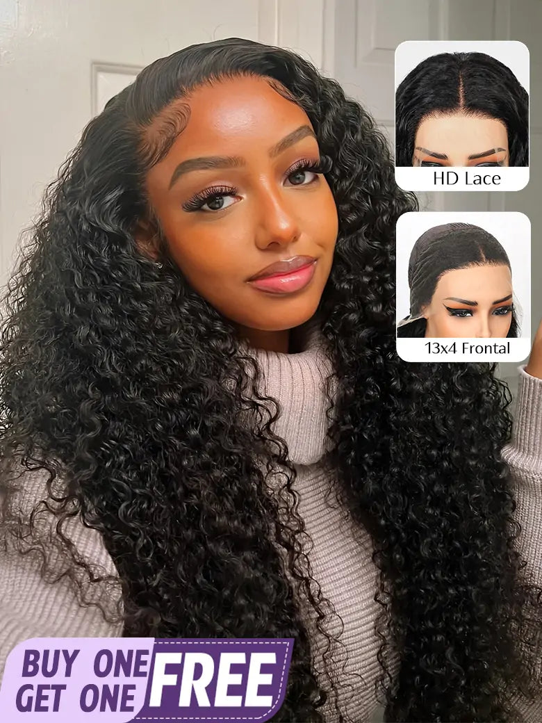 SIMMEL hair model show 13x4 hd lace wig deep wave lace frontal human hair wigs