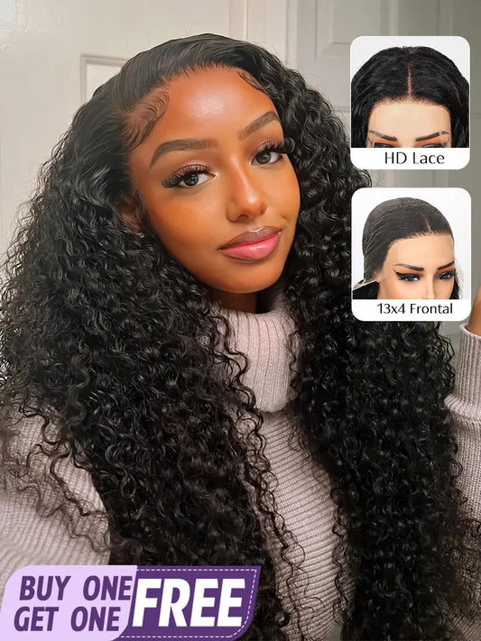 SIMMEL hair model show 13x4 hd lace wig deep wave lace frontal human hair wigs