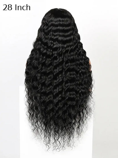 SIMMEL hair 28 inch 13x4 hd lace wig deep wave lace frontal human hair wigs