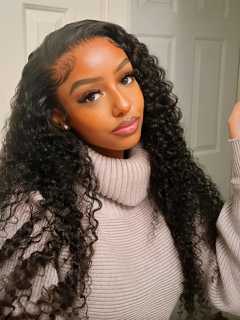 SIMMEL hair model show 13x4 hd lace wig deep wave lace frontal human hair wigs