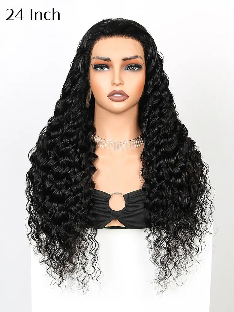 SIMMEL hair 24 inch 13x4 hd lace wig deep wave lace frontal human hair wigs