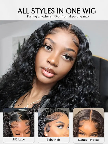 SIMMEL hair 13x4 hd lace wig water wave lace frontal human hair wigs