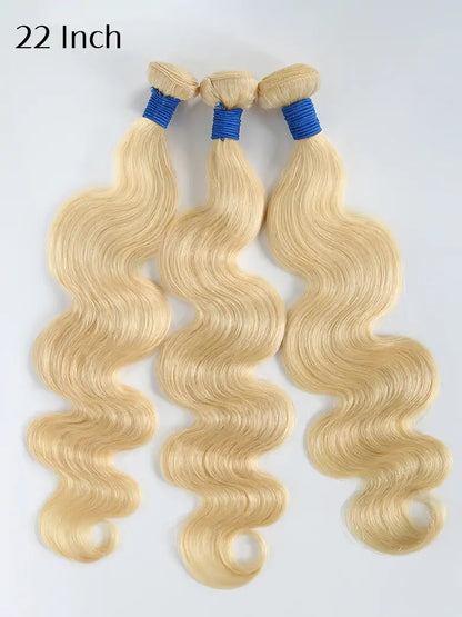 SIMMEL Hair 22 Inches 613 Blonde Hair Body Wave 3 Bundles Human Hair Weave
