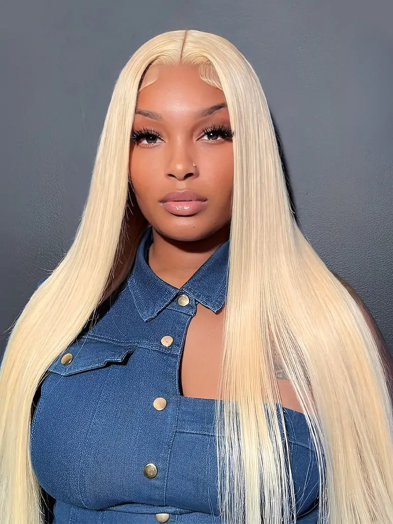 SIMMEL Hair Model Show 613 Blonde Straight Hair 3 Bundles Human Hair Weave