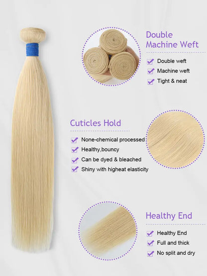 SIMMEL Hair 613 Blonde Straight Hair Human Hair Weave Details