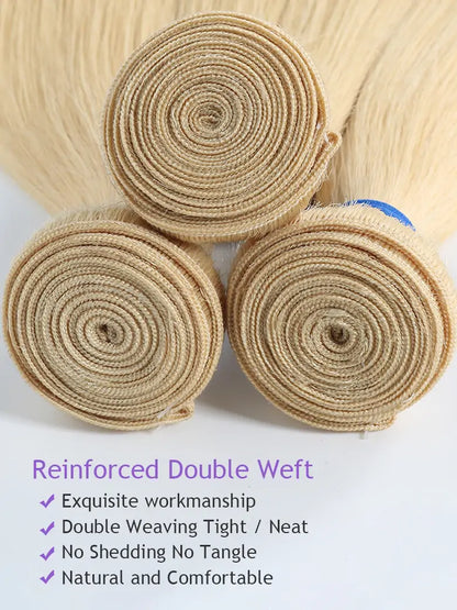 SIMMEL Hair 613 Blonde Human Hair Weave Double Machine Weft