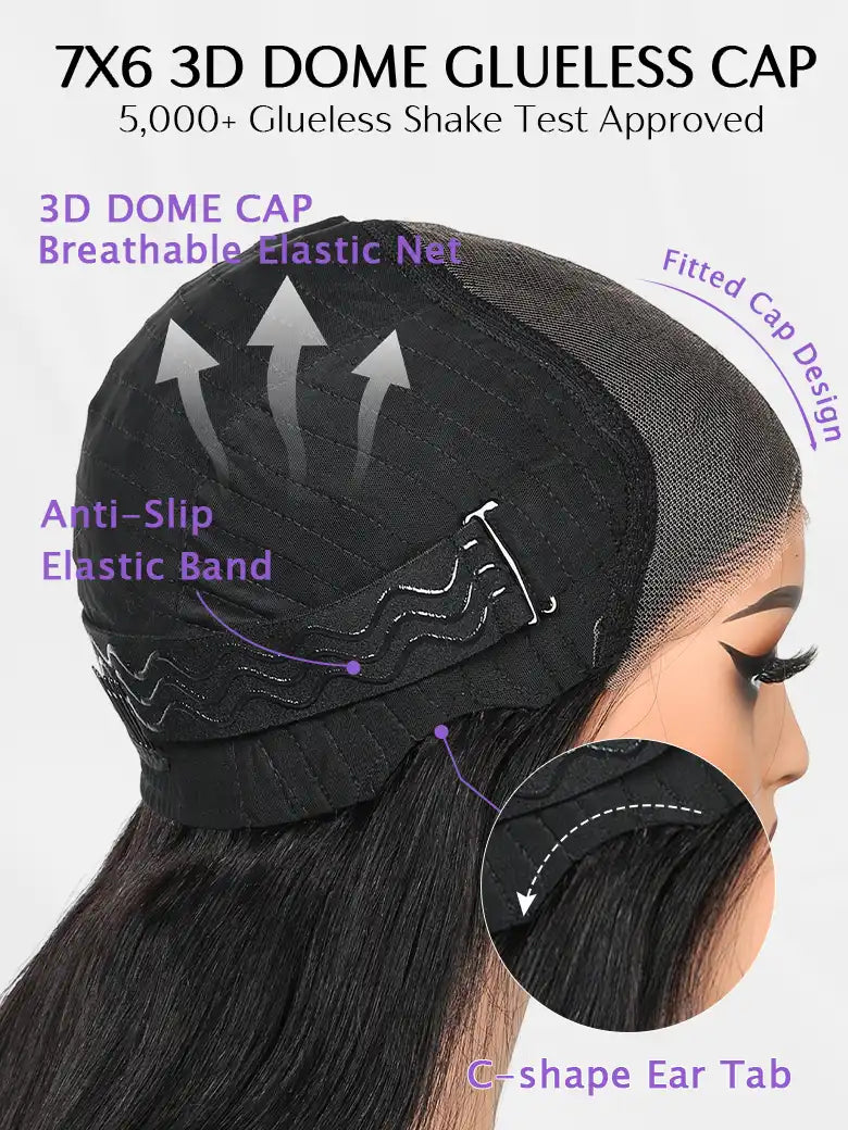 wear go glueless 7x6 lace wig cap from SIMMEL hair