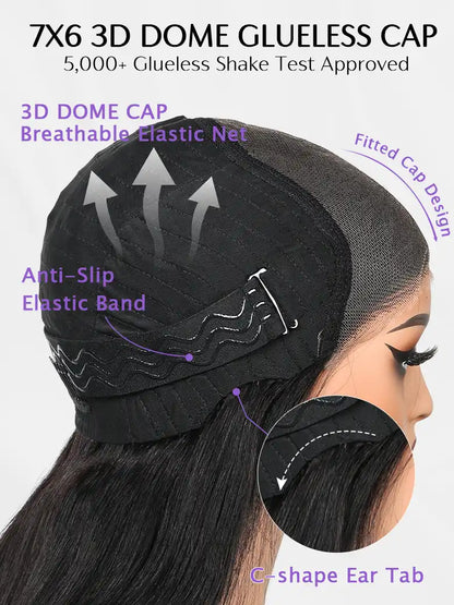 wear go glueless 7x6 lace wig cap from SIMMEL hair