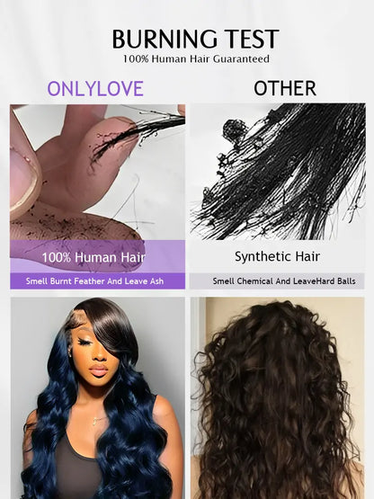 Simmel Hair Black Blue Ombre Human Hair Burning Test